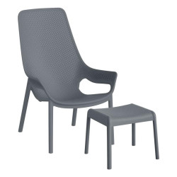 ΣΕΤ ΚΗΠΟΥ ΠΟΛΥΘΡΟΝΑ ΚΑΙ ΥΠΟΠΟΔΙΟ  “Avelyn” ΜΕ UV ΠΡΟΣΤΑΣΙΑ ΣΚΟΥΡΟ ΓΚΡΙ ΧΡΩΜΑ