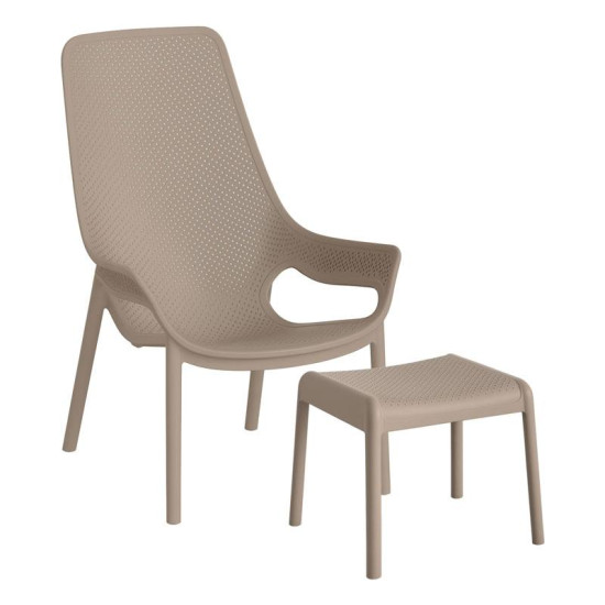 ΣΕΤ ΚΗΠΟΥ ΠΟΛΥΘΡΟΝΑ ΚΑΙ ΥΠΟΠΟΔΙΟ  “Avelyn” ΜΕ UV ΠΡΟΣΤΑΣΙΑ TAUPE ΧΡΩΜΑ