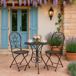 ΣΕΤ ΜΕΤΑΛΛΙΚΟ ΤΡΑΠΕΖΙ ΚΗΠΟΥ ΜΕ 2 ΚΑΡΕΚΛΕΣ Byron ΚΑΦΕ 60x75εκ ΣΕΤ ΜΕΤΑΛΛΙΚΟ ΤΡΑΠΕΖΙ ΚΗΠΟΥ ΜΕ 2 ΚΑΡΕΚΛΕΣ Byron ΚΑΦΕ 60x75εκ