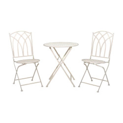 ΣΕΤ ΜΕΤΑΛΛΙΚΟ ΤΡΑΠΕΖΙ ΚΗΠΟΥ  ΜΕ 2 ΚΑΡΕΚΛΕΣ Gordon ΜΠΕΖ ΧΡΩΜΑ