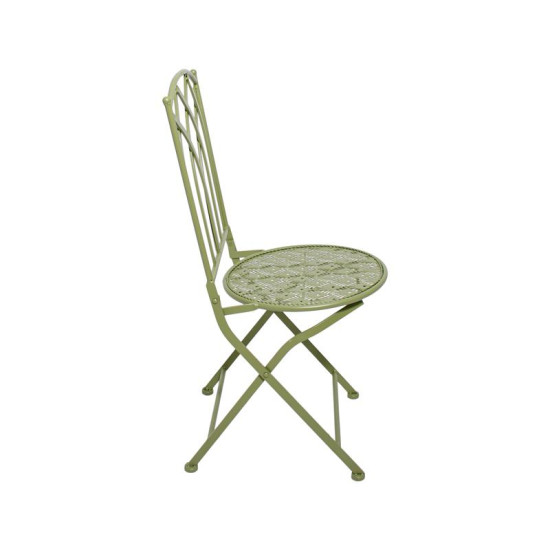 ΣΕΤ ΜΕΤΑΛΛΙΚΟ ΤΡΑΠΕΖΙ ΚΗΠΟΥ  ΜΕ 2 ΚΑΡΕΚΛΕΣ Gordon ΠΡΑΣΙΝΟ ΧΡΩΜΑ