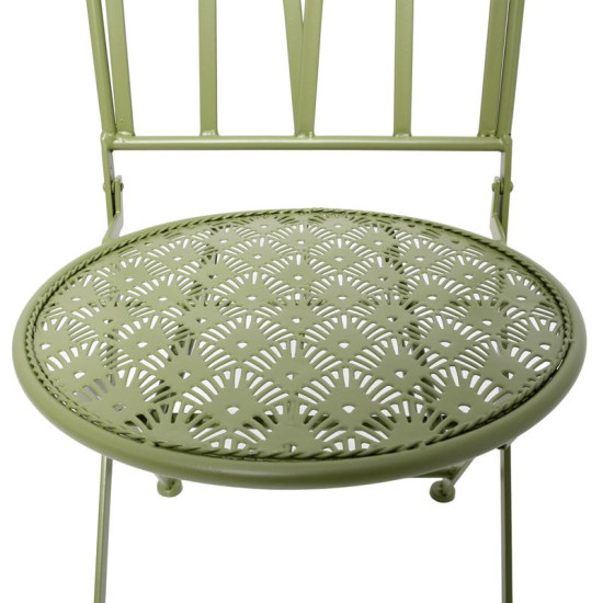 ΣΕΤ ΜΕΤΑΛΛΙΚΟ ΤΡΑΠΕΖΙ ΚΗΠΟΥ  ΜΕ 2 ΚΑΡΕΚΛΕΣ Gordon ΠΡΑΣΙΝΟ ΧΡΩΜΑ