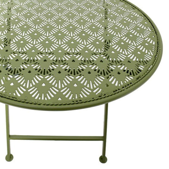 ΣΕΤ ΜΕΤΑΛΛΙΚΟ ΤΡΑΠΕΖΙ ΚΗΠΟΥ  ΜΕ 2 ΚΑΡΕΚΛΕΣ Gordon ΠΡΑΣΙΝΟ ΧΡΩΜΑ