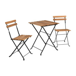 ΣΕΤ ΜΕΤΑΛΛΙΚΟ ΤΡΑΠΕΖΙ ΚΗΠΟΥ ΜΕ 2 ΚΑΡΕΚΛΕΣ  Donta ΜΑΥΡΟ ΧΡΩΜΑ 54x55x71εκ