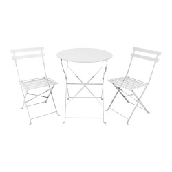 ΣΕΤ ΜΕΤΑΛΛΙΚΟ ΤΡΑΠΕΖΙ ΚΗΠΟΥ ΜΕ 2 ΚΑΡΕΚΛΕΣ  Rollin ΛΕΥΚΟ ΧΡΩΜΑ 60x70εκ