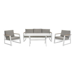 ΣΕΤ ΣΑΛΟΝΙ ΕΞΟΧΗΣ 4 ΤΕΜΑΧΙΩΝ  "Aylin" ΛΕΥΚΟ ΧΡΩΜΑ 202x85x74εκ