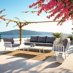 ΣΕΤ ΣΑΛΟΝΙ ΕΞΟΧΗΣ 4 ΤΕΜΑΧΙΩΝ "Estela" ΛΕΥΚΟ ΧΡΩΜΑ 195x74x70εκ ΣΕΤ ΣΑΛΟΝΙ ΕΞΟΧΗΣ 4 ΤΕΜΑΧΙΩΝ "Estela" ΛΕΥΚΟ ΧΡΩΜΑ 195x74x70εκ