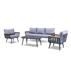 ΣΕΤ ΣΑΛΟΝΙ ΕΞΟΧΗΣ 4 ΤΕΜΑΧΙΩΝ "Estela" ΜΑΥΡΟ ΧΡΩΜΑ 195x74x70εκ ΣΕΤ ΣΑΛΟΝΙ ΕΞΟΧΗΣ 4 ΤΕΜΑΧΙΩΝ "Estela" ΜΑΥΡΟ ΧΡΩΜΑ 195x74x70εκ