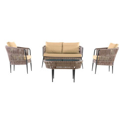 ΣΕΤ ΣΑΛΟΝΙ ΕΞΟΧΗΣ ΑΛΟΥΜΙΝΙΟΥ 4 ΤΜΧ Lines ΜΠΕΖ-CAPPUCCINO ΜΕ 2ΘΕΣΙΟ ΚΑΝΑΠΕ ΣΕΤ ΣΑΛΟΝΙ ΕΞΟΧΗΣ ΑΛΟΥΜΙΝΙΟΥ 4 ΤΜΧ Lines ΜΠΕΖ-CAPPUCCINO ΜΕ 2ΘΕΣΙΟ ΚΑΝΑΠΕ