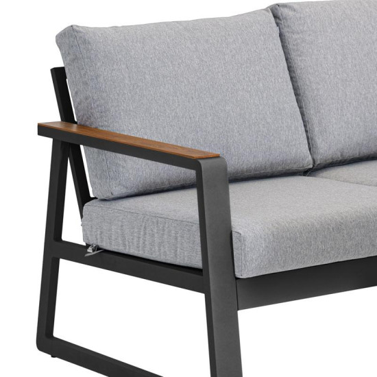 ΣΕΤ ΣΑΛΟΝΙ ΕΞΟΧΗΣ 5 ΤΕΜΑΧΙΩΝ  "Maya" ΣΚΟΥΡΟ ΓΚΡΙ ΧΡΩΜΑ