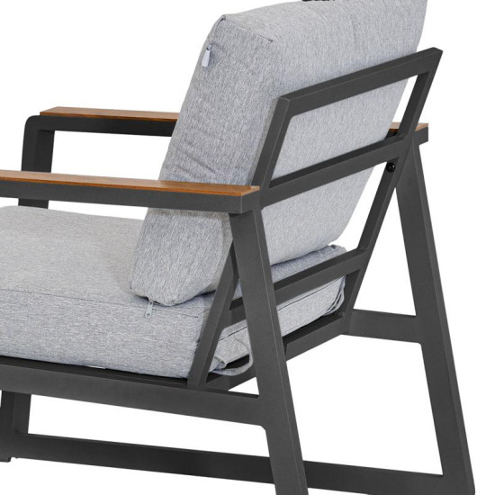 ΣΕΤ ΣΑΛΟΝΙ ΕΞΟΧΗΣ 5 ΤΕΜΑΧΙΩΝ  "Maya" ΣΚΟΥΡΟ ΓΚΡΙ ΧΡΩΜΑ