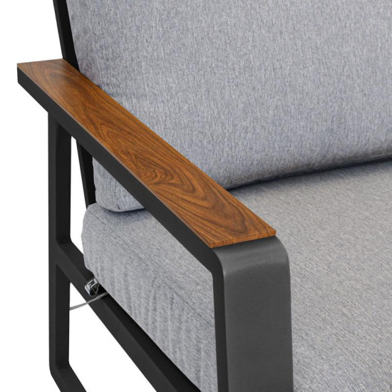 ΣΕΤ ΣΑΛΟΝΙ ΕΞΟΧΗΣ 5 ΤΕΜΑΧΙΩΝ  "Maya" ΣΚΟΥΡΟ ΓΚΡΙ ΧΡΩΜΑ