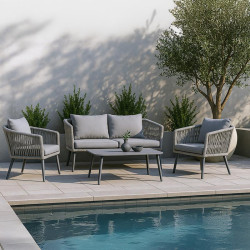 ΣΕΤ ΣΑΛΟΝΙ ΚΗΠΟΥ 4 ΤΕΜΑΧΙΑ CASABLANCA ΓΚΡΙ ΧΡΩΜΑ 155x72x68εκ ΣΕΤ ΣΑΛΟΝΙ ΚΗΠΟΥ 4 ΤΕΜΑΧΙΑ CASABLANCA ΓΚΡΙ ΧΡΩΜΑ 155x72x68εκ