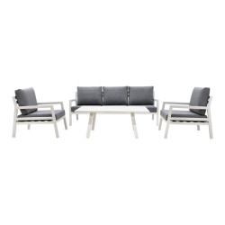 ΣΕΤ ΣΑΛΟΝΙ ΚΗΠΟΥ 4 ΤΕΜΑΧΙΩΝ  Santiago ΛΕΥΚΟ ΧΡΩΜΑ 188x80x70εκ