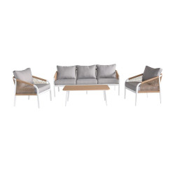 ΣΕΤ ΣΑΛΟΝΙ ΚΗΠΟΥ 4ΤΜΧ  MARRAKESH ΛΕΥΚΟ ΧΡΩΜΑ 189x73x72εκ