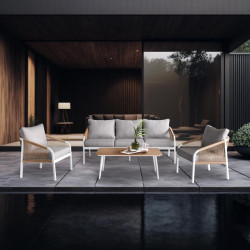 ΣΕΤ ΣΑΛΟΝΙ ΚΗΠΟΥ 4ΤΜΧ  MARRAKESH ΛΕΥΚΟ ΧΡΩΜΑ 189x73x72εκ