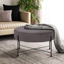 ΣΚΑΜΠΟ ΣΤΡΟΓΓΥΛΟ 102 ΓΚΡΙ ΒΕΛΟΥΔΟ ΜΕ ΜΕΤΑΛΛΙΚΑ ΠΟΔΙΑ 60x60x40εκ ΣΚΑΜΠΟ ΣΤΡΟΓΓΥΛΟ 102 ΓΚΡΙ ΒΕΛΟΥΔΟ ΜΕ ΜΕΤΑΛΛΙΚΑ ΠΟΔΙΑ 60x60x40εκ