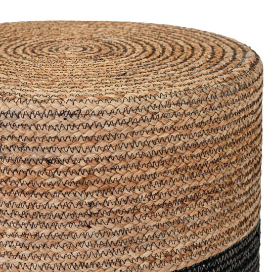 ΣΤΡΟΓΓΥΛΟ ΠΟΥΦ  Jute ΜΑΥΡΟ-ΚΑΦΕ ΧΡΩΜΑ 45x35εκ