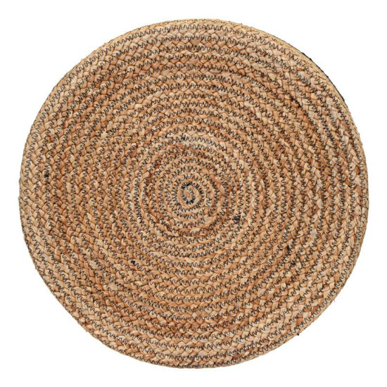 ΣΤΡΟΓΓΥΛΟ ΠΟΥΦ  Jute ΜΑΥΡΟ-ΚΑΦΕ ΧΡΩΜΑ 45x35εκ