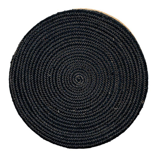 ΣΤΡΟΓΓΥΛΟ ΠΟΥΦ  Jute ΜΑΥΡΟ-ΚΑΦΕ ΧΡΩΜΑ 45x35εκ