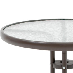 ΣΤΡΟΓΓΥΛΟ ΤΡΑΠΕΖΙ ΚΗΠΟΥ  003 ΚΑΦΕ ΧΡΩΜΑ 80x70εκ