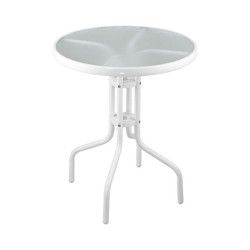 ΣΤΡΟΓΓΥΛΟ ΤΡΑΠΕΖΙ ΚΗΠΟΥ  FL10761 ΛΕΥΚΟ ΧΡΩΜΑ 60x70εκ