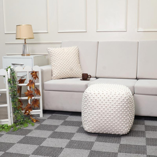 ΤΕΤΡΑΓΩΝΟ ΠΟΥΦ  FL481 IVORY ΧΡΩΜΑ 45x45x45εκ