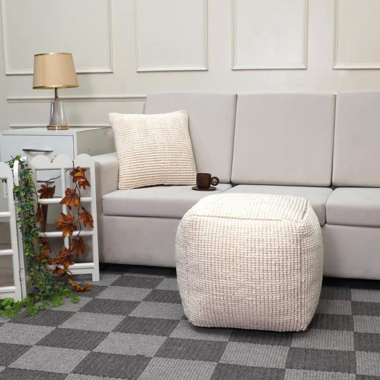 ΤΕΤΡΑΓΩΝΟ ΠΟΥΦ  FL822 IVORY ΧΡΩΜΑ 45x45x45εκ