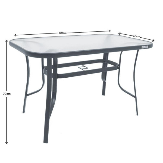 ΤΡΑΠΕΖΙ ΕΞΟΧΗΣ  STEEL ΓΚΡΙ 140x80x70εκ