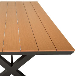 ΤΡΑΠΕΖΙ ΚΗΠΟΥ ΑΛΟΥΜΙΝΙΟΥ  FL6510 ΜΕ ΕΠΙΦΑΝΕΙΑ POLYWOOD ΧΡΩΜΑ CAPPUCCINO 180x100x75εκ