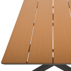 ΤΡΑΠΕΖΙ ΚΗΠΟΥ ΑΛΟΥΜΙΝΙΟΥ  FL6510 ΜΕ ΕΠΙΦΑΝΕΙΑ POLYWOOD ΧΡΩΜΑ ΓΡΙ 150x90x75εκ