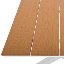 ΤΡΑΠΕΖΙ ΚΗΠΟΥ ΑΛΟΥΜΙΝΙΟΥ  FL6510 ΜΕ ΕΠΙΦΑΝΕΙΑ POLYWOOD ΧΡΩΜΑ ΛΕΥΚΟ 150x90x75εκ