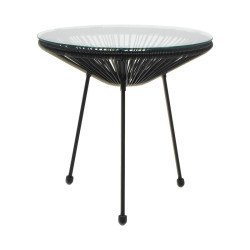 ΤΡΑΠΕΖΙ ΚΗΠΟΥ  MORENA ΜΑΥΡΟ ΧΡΩΜΑ 50x45εκ