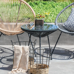 ΤΡΑΠΕΖΙ ΚΗΠΟΥ  MORENA ΜΑΥΡΟ ΧΡΩΜΑ 50x45εκ