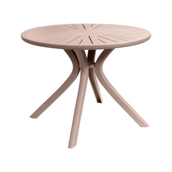 ΤΡΑΠΕΖΙ ΠΛΑΣΤΙΚΟ ΣΤΡΟΓΓΥΛΟ  FL8100 CAPPUCCINO ΧΡΩΜΑ 100x75εκ