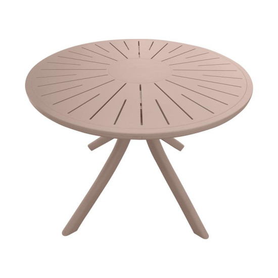 ΤΡΑΠΕΖΙ ΠΛΑΣΤΙΚΟ ΣΤΡΟΓΓΥΛΟ  FL8100 CAPPUCCINO ΧΡΩΜΑ 100x75εκ