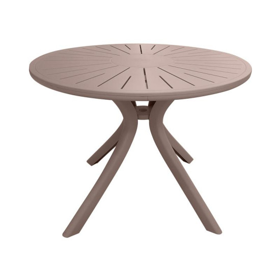 ΤΡΑΠΕΖΙ ΠΛΑΣΤΙΚΟ ΣΤΡΟΓΓΥΛΟ  FL8100 CAPPUCCINO ΧΡΩΜΑ 100x75εκ