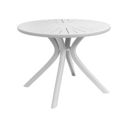 ΤΡΑΠΕΖΙ ΠΛΑΣΤΙΚΟ ΣΤΡΟΓΓΥΛΟ  FL8100 ΛΕΥΚΟ ΧΡΩΜΑ 100x75εκ