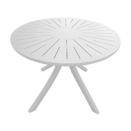 ΤΡΑΠΕΖΙ ΠΛΑΣΤΙΚΟ ΣΤΡΟΓΓΥΛΟ  FL8100 ΛΕΥΚΟ ΧΡΩΜΑ 100x75εκ