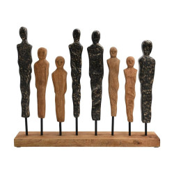 ΞΥΛΙΝΟ ΔΙΑΚΟΣΜΗΤΙΚΟ 8 ΑΝΘΡΩΠΙΝΕΣ ΦΙΓΟΥΡΕΣ  FL0022 ΦΥΣΙΚΟ ΑΝΤΙΚΕ ΦΙΝΙΡΙΣΜΑ 36x8x56εκ