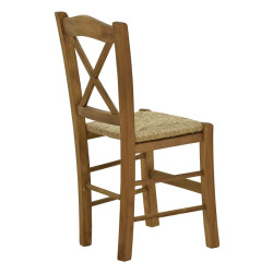 Καρέκλα καφενείου με ψάθα Santorini χιαστή καρυδί ξύλο 42x40x89εκ Καρέκλα καφενείου με ψάθα Santorini χιαστή καρυδί ξύλο 42x40x89εκ