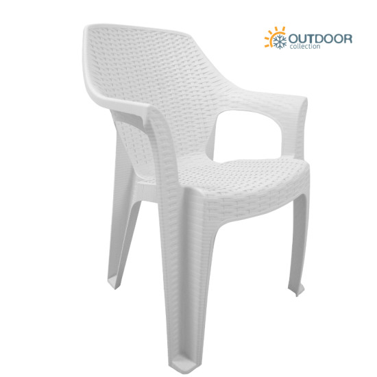 Πολυθρόνα βαρέους τύπου HERMES απο PP σε χρώμα λευκό 60x60x80