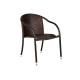 Πολυθρόνα κήπου "MONICA" μεταλλική-wicker σε χρώμα cappuccino 56x68x84