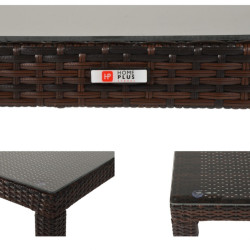 Τραπέζι κήπου "VIENNA" αλουμινίου-wicker σε χρώμα cappuccino 200x100x74