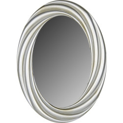 Οβάλ πλαστικός καθρέπτης σε χρώμα κρεμ-σαμπανί 76x56