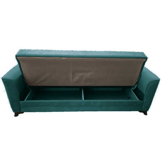 Καναπές-κρεβάτι τριθέσιος "DAISY" υφασμάτινος σε χρώμα βεραμαν 233x85x90