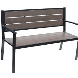 Παγκάκι κήπου "ANGELO" από ενισχυμένο μέταλλο/polywood σε χρώμα μαύρο/σκούρο καφέ 128x55x86 Παγκάκι κήπου "ANGELO" από ενισχυμένο μέταλλο/polywood σε χρώμα μαύρο/σκούρο καφέ 128x55x86