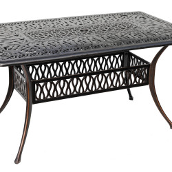 Τραπέζι κήπου "BONE" από ενισχυμένο αλουμίνιο σε χρώμα αντικέ χάλκινο 150x90x73