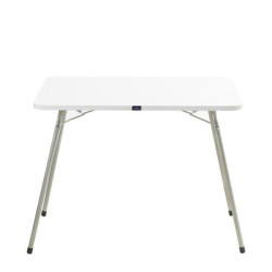Τραπέζι camping πτυσσόμενο από μέταλλο σε ασημί/λευκό χρώμα 60x80x62
