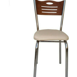 Καρέκλα "RONY" από μέταλλο/mdf σε χρώμα καρυδί 39x39x88 Καρέκλα "RONY" από μέταλλο/mdf σε χρώμα καρυδί 39x39x88